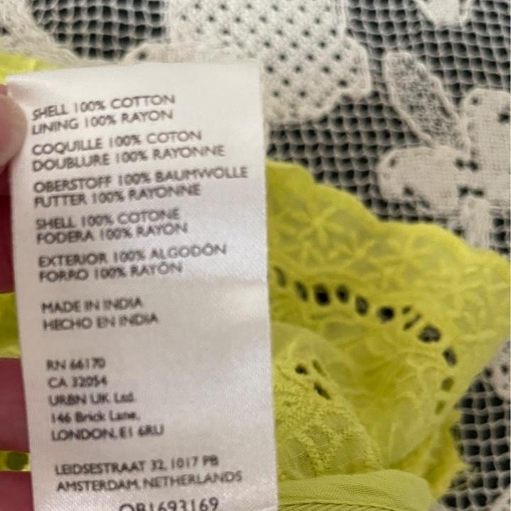 Maeve by Anthropologie Chartreuse Neon Yellow Eyelet Peplum Cami Top Size xl - Picture 5 of 8